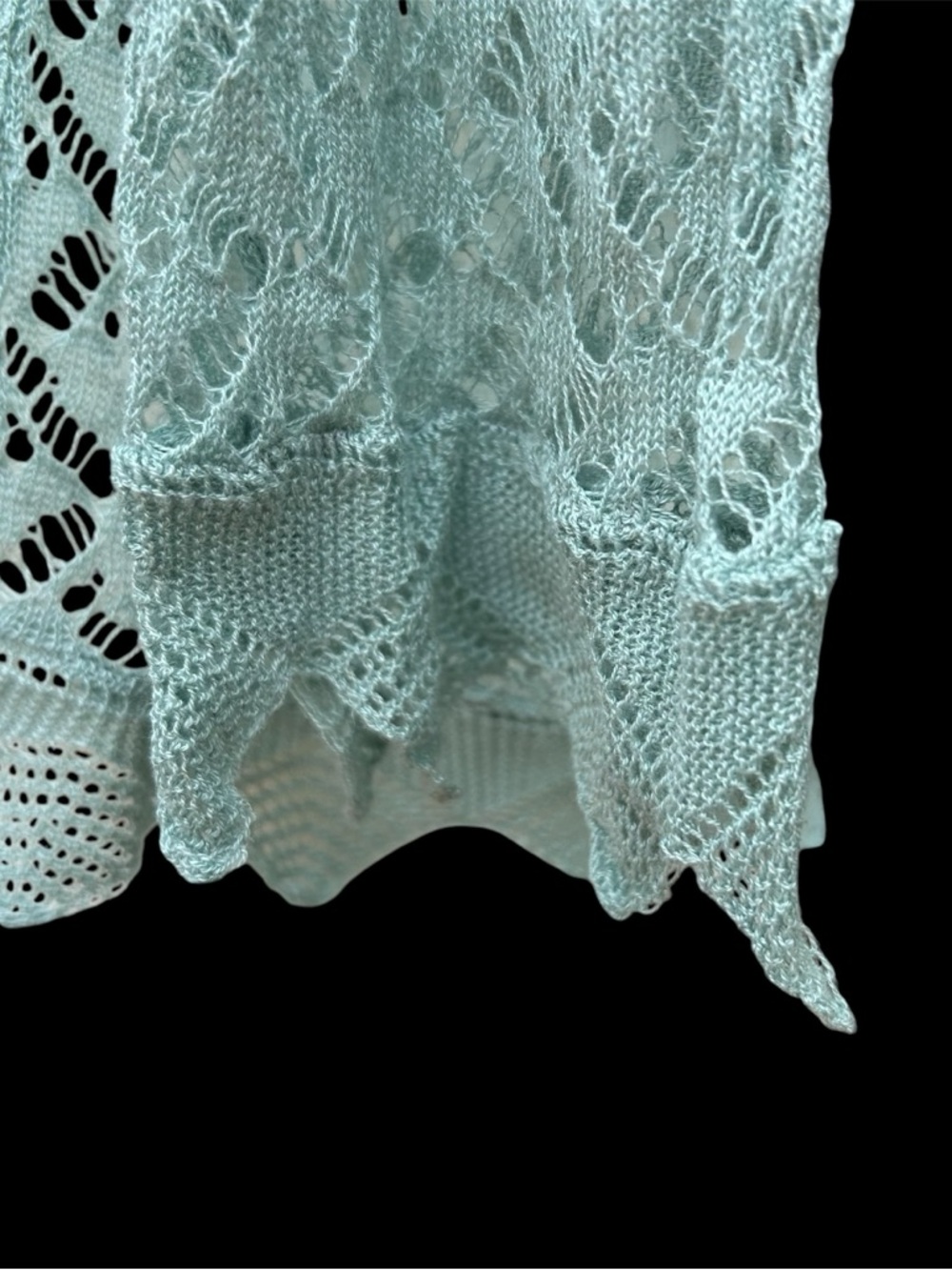 Vintage Max Azria Collection Cardigan Lace Crochet Open Front Green - Picture 8 of 13